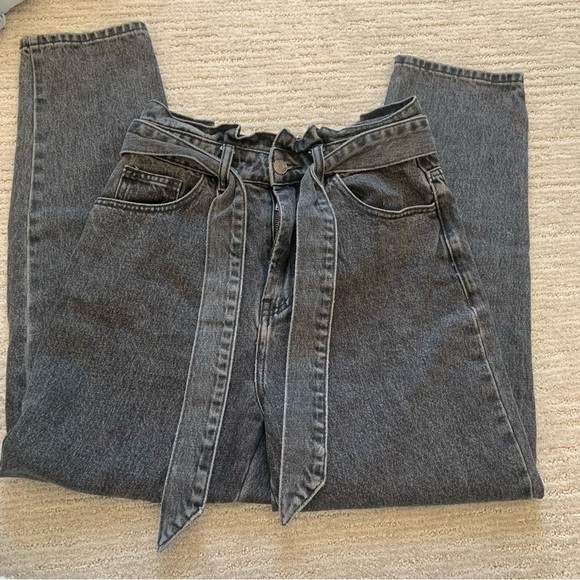 Glassons Paperbag Tie Denim Pants - Picture 4 of 6